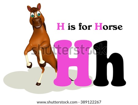3d rendered illustration of Horse with alphabet
