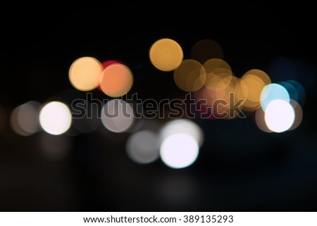 Bokeh lights from the road