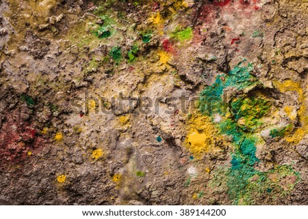 Color multicolored stained pavement.background.