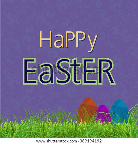 Vector illustration or greeting card for Easter Sunday with beautiful typography and Easter element.