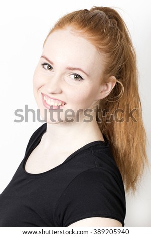 portrait of cute redheaded girl