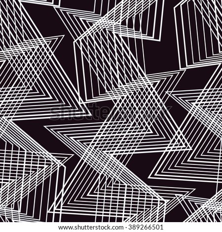 Vector seamless pattern. Modern abstract texture. Repeating geometric tiles with zigzag.Black and white