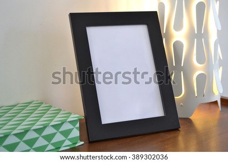 Empty picture frame interior photo