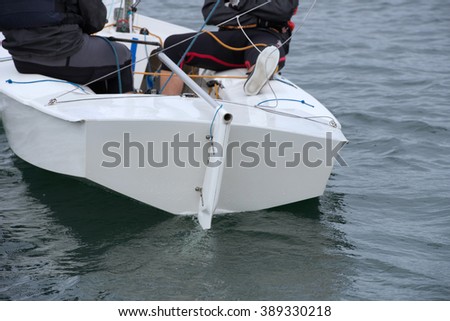 yacht in the sea close up Royalty-Free Stock Photo #389330218