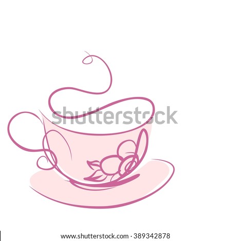  
VECTOR Background with a cup of coffee. Tea, a drink menu, cafÃ©.

