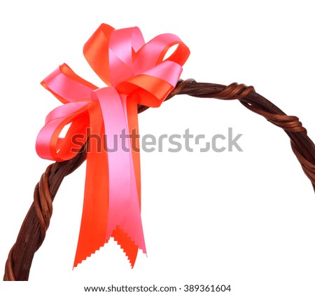colourful ribbon with bow on white background