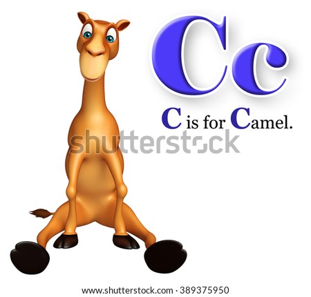 3d rendered illustration of Camel domastic animal with alphabates