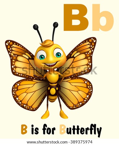 3d rendered illustration of Butterfly with alphabate
