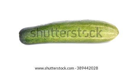 center focus fresh cucumbers isolated on white