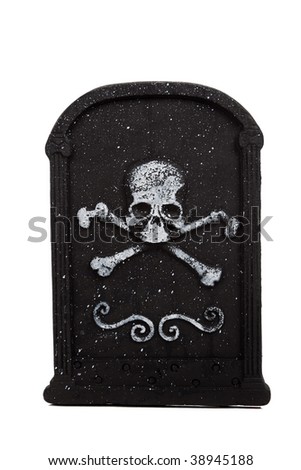 An halloween grave stone on a white background