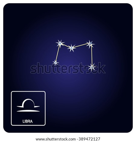 Stock vector icons with Libra zodiac sign and constellation of Libra for your design