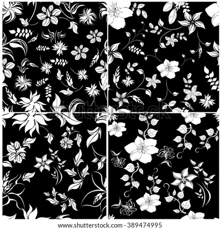 Seamless Floral Pattern Background - Illustration