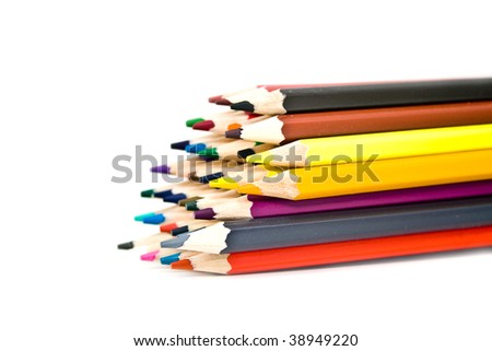 crayons for drawing on a white background
