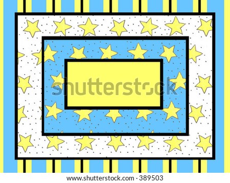 Blue and yellow stars background and texture design. 10 x 7.5