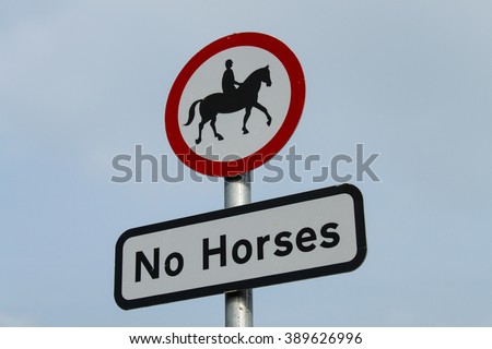 No horses sign 