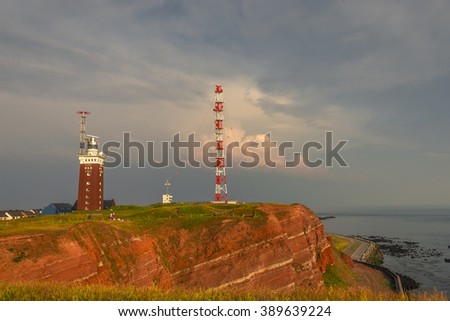 Beautiful sunset at Helgoland, German paradise islands in North sea, summer, 2015