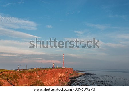 Beautiful sunset at Helgoland, German paradise islands in North sea, summer, 2015