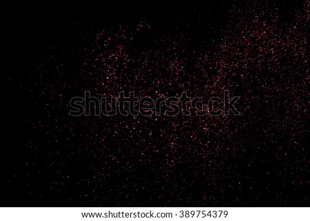 Abstract red and pink powder explosion on black background. Bitmap illustration.