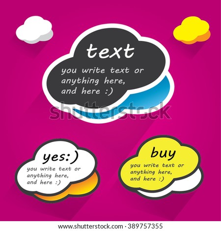 Cloud bubbles, colorful cartoon design for any text