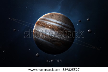 Jupiter - High resolution 3D images presents planets of the solar system. This image elements furnished by NASA. Royalty-Free Stock Photo #389825527