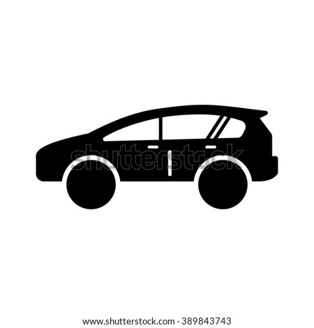Car icon in flat style. Vector symbol. 