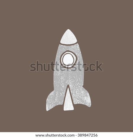 Space technology rocket spaceship stamp