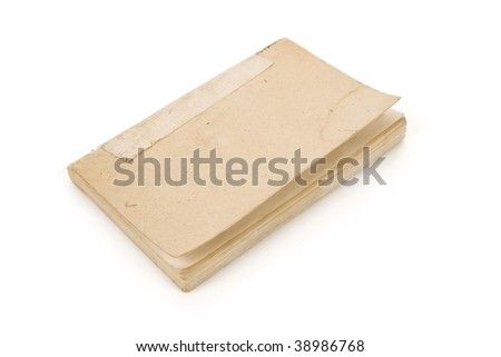 a notebook with white background close up