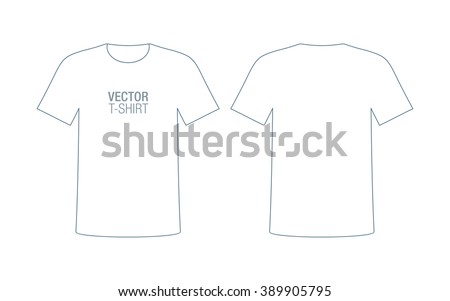 Vector T-shirt silhouette. Front & back sides. Royalty-Free Stock Photo #389905795