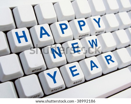 HAPPY NEW YEAR on the keyboard
