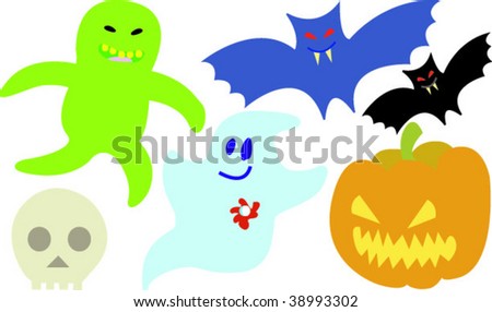 vector set of halloween symbols 04