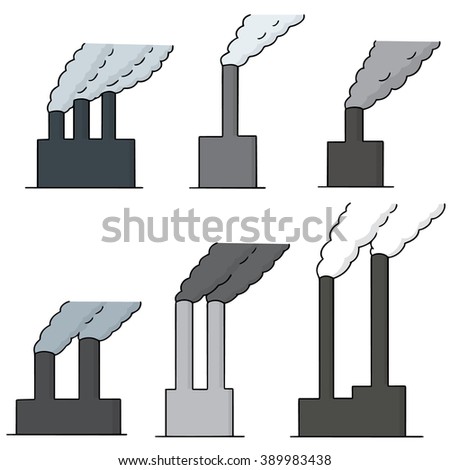 vector set of industrial building