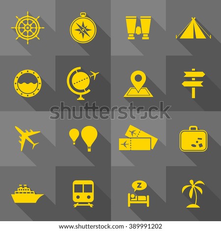 Vector Flat Icon Set - Travel
