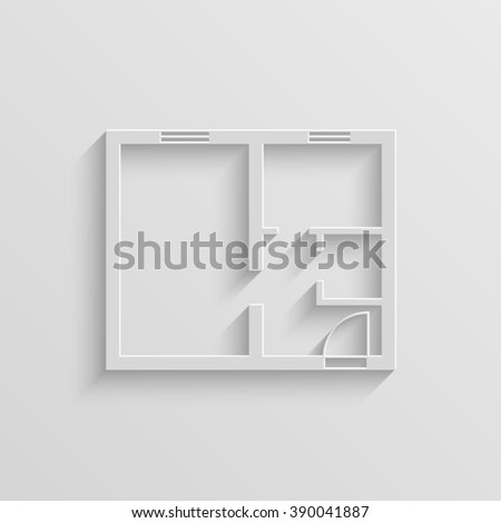 apartment plan paper vector icon