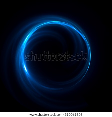 Abstract ring background with luminous swirling backdrop.  Glowing spiral. The energy flow tunnel. 
shine round frame with light circles  light effect. glowing cover. Space for your message. Royalty-Free Stock Photo #390069808
