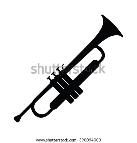 Trumpet icon Vector Illustration on the white background. Royalty-Free Stock Photo #390094000