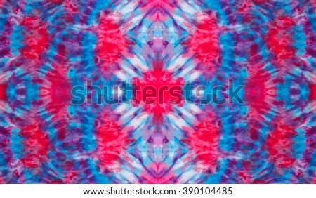 Tie Dye Red and Blue, Green Pattern Design