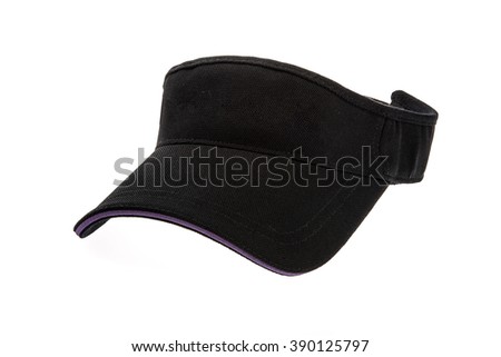 Adult golf black visor on white background Royalty-Free Stock Photo #390125797