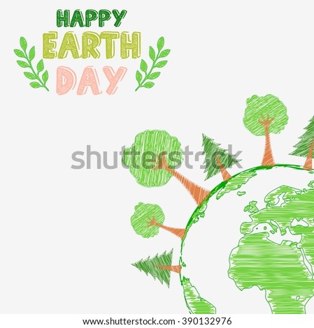 Earth day and the environment with shape paintings.Vector