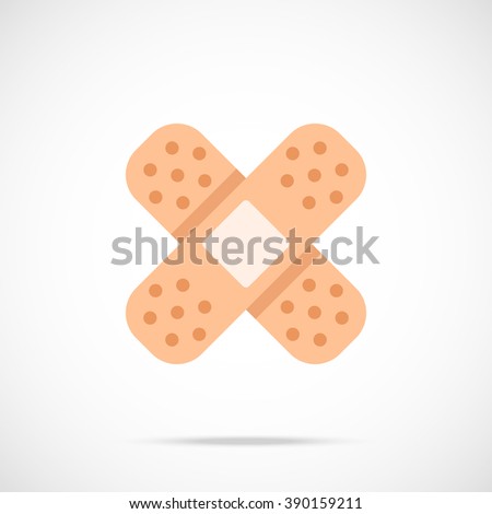 Vector adhesive bandage icon. Modern flat design vector illustration concept for web banner, web and mobile app, web sites, printed materials, infographics. Vector icon isolated on gradient background Royalty-Free Stock Photo #390159211