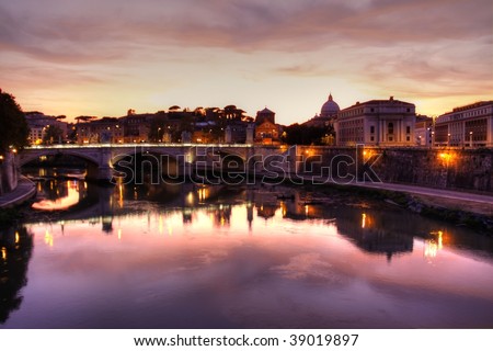 The Italian river, Tiber Royalty-Free Stock Photo #39019897