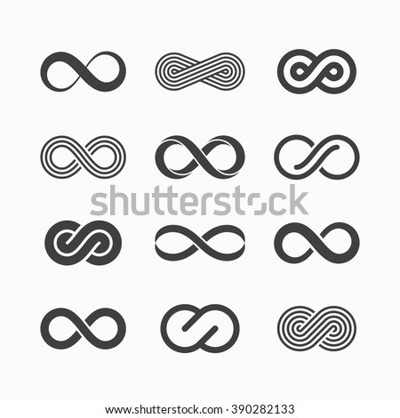 Infinity symbol icons vector illustration Royalty-Free Stock Photo #390282133