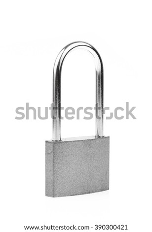 silver lock isolated on white background