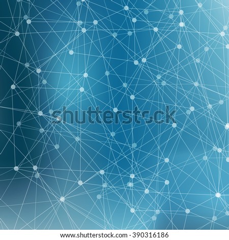The molecular structure and communication at a blurred background. Vector illustration
