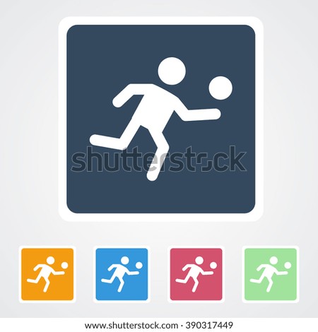 Square flat buttons icon of Volleyball. Eps-10. 