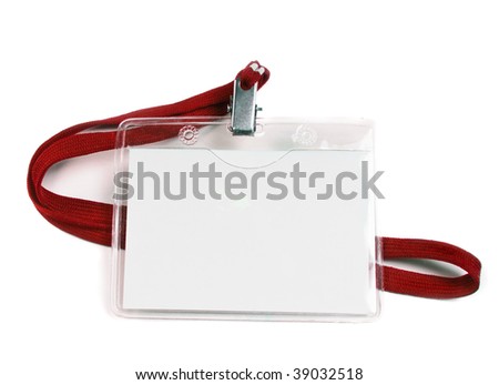 blank business badge isolated on white