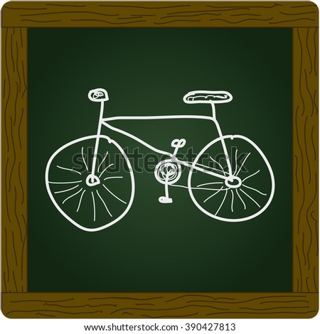 Simple hand drawn doodle of a bicycle