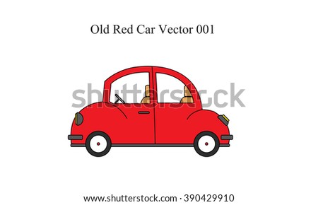 Old red car vector