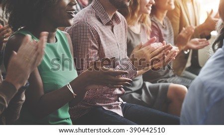 Audience Applaud Clapping Happiness Appreciation Training Concept Royalty-Free Stock Photo #390442510