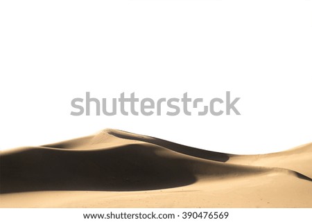Sand dune in white background