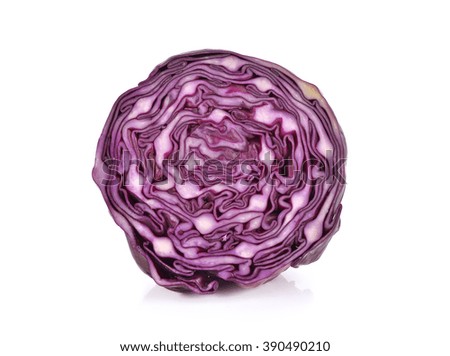 Red cabbage isolated on white background .